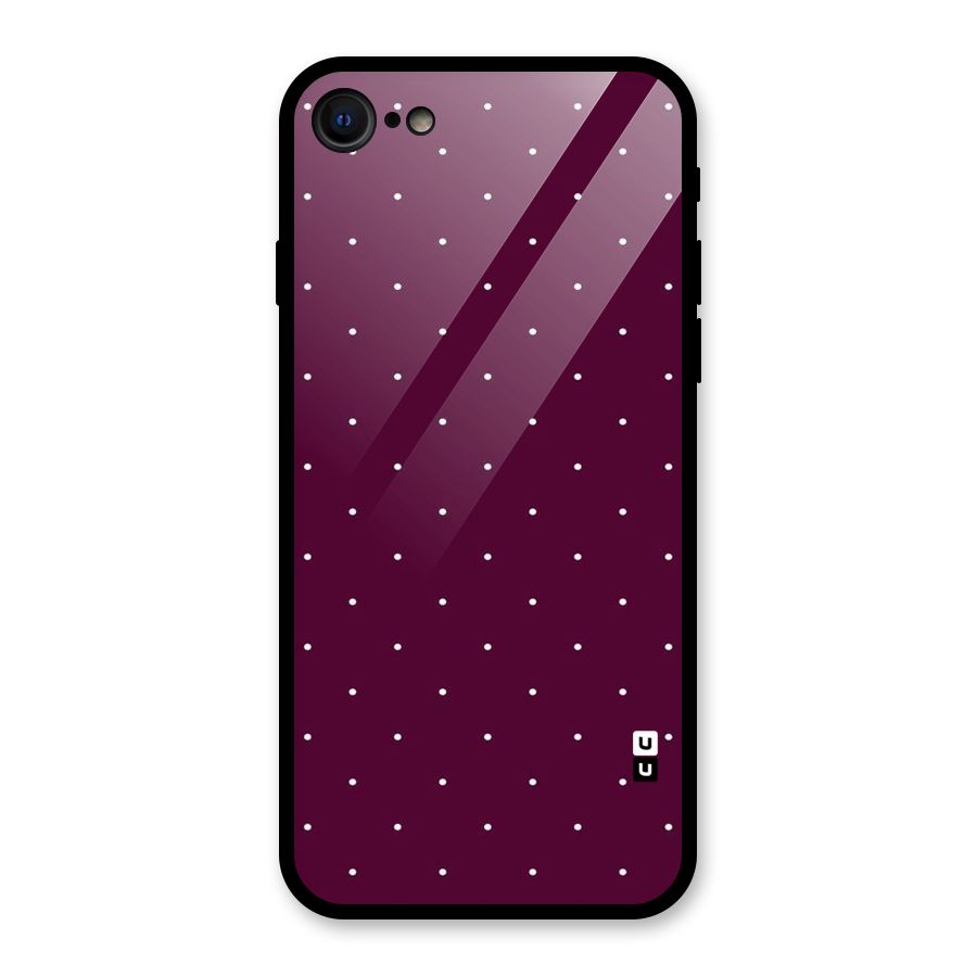 Purple Polka Glass Back Case for iPhone SE 2022