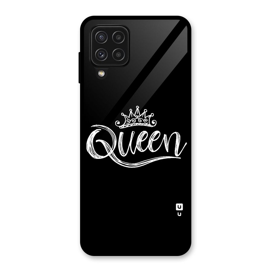 Queen Crown Glass Back Case for Galaxy A22 4G