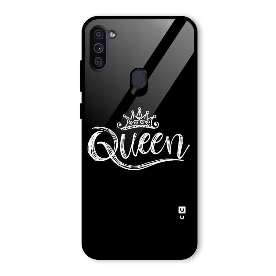 Queen Crown Glass Back Case for Galaxy M11