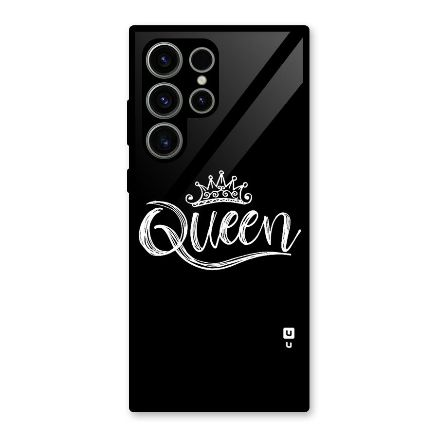 Queen Crown Glass Back Case for Galaxy S23 Ultra