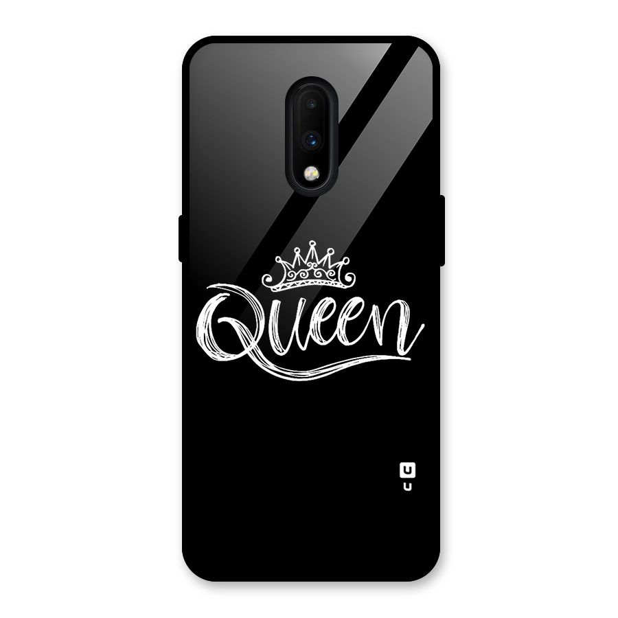 Queen Crown Glass Back Case for OnePlus 7