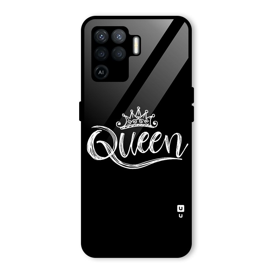 Queen Crown Glass Back Case for Oppo F19 Pro