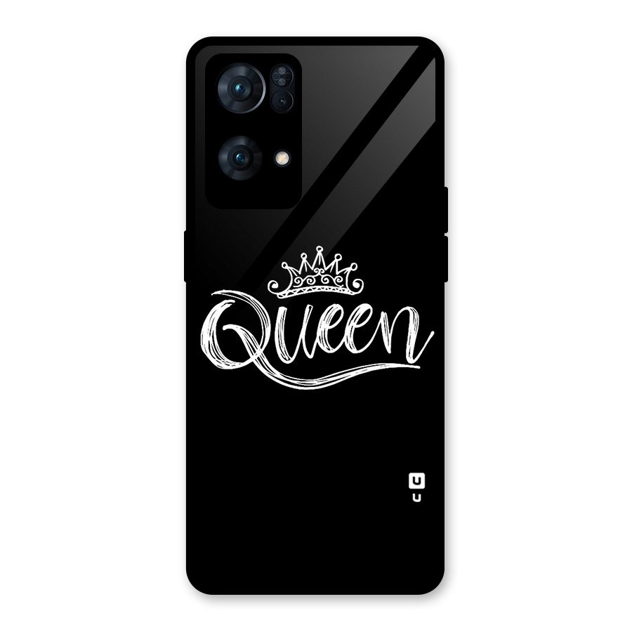 Queen Crown Glass Back Case for Oppo Reno7 Pro 5G