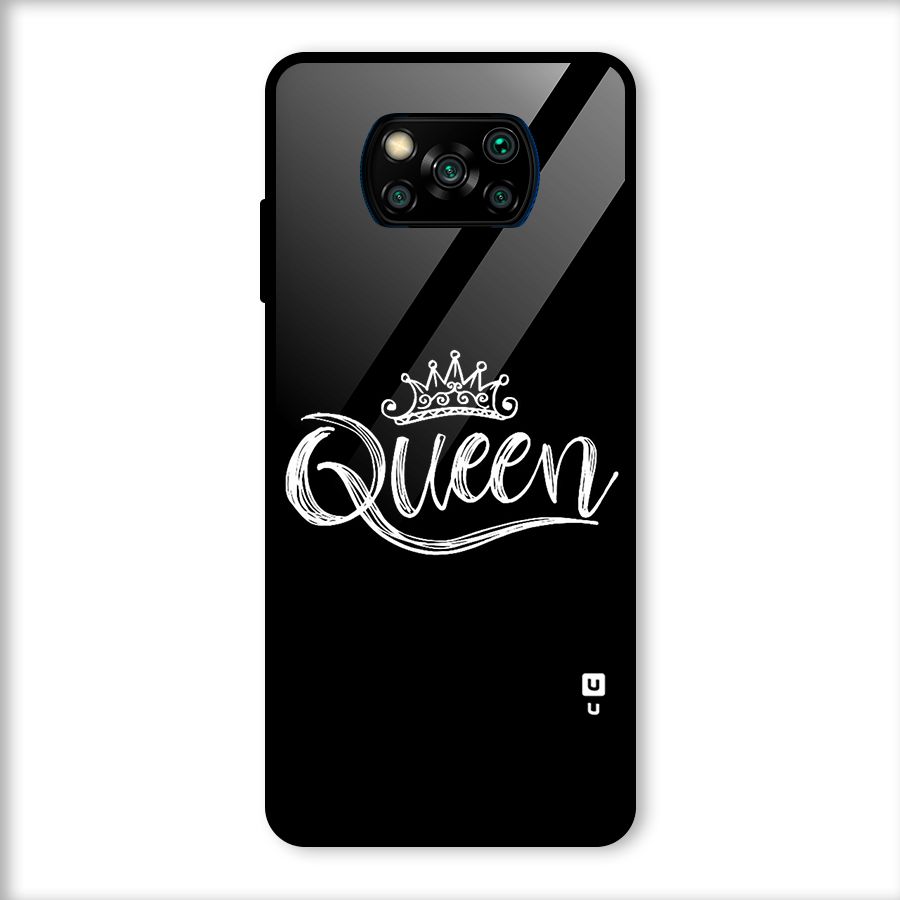 Queen Crown Glass Back Case for Poco X3