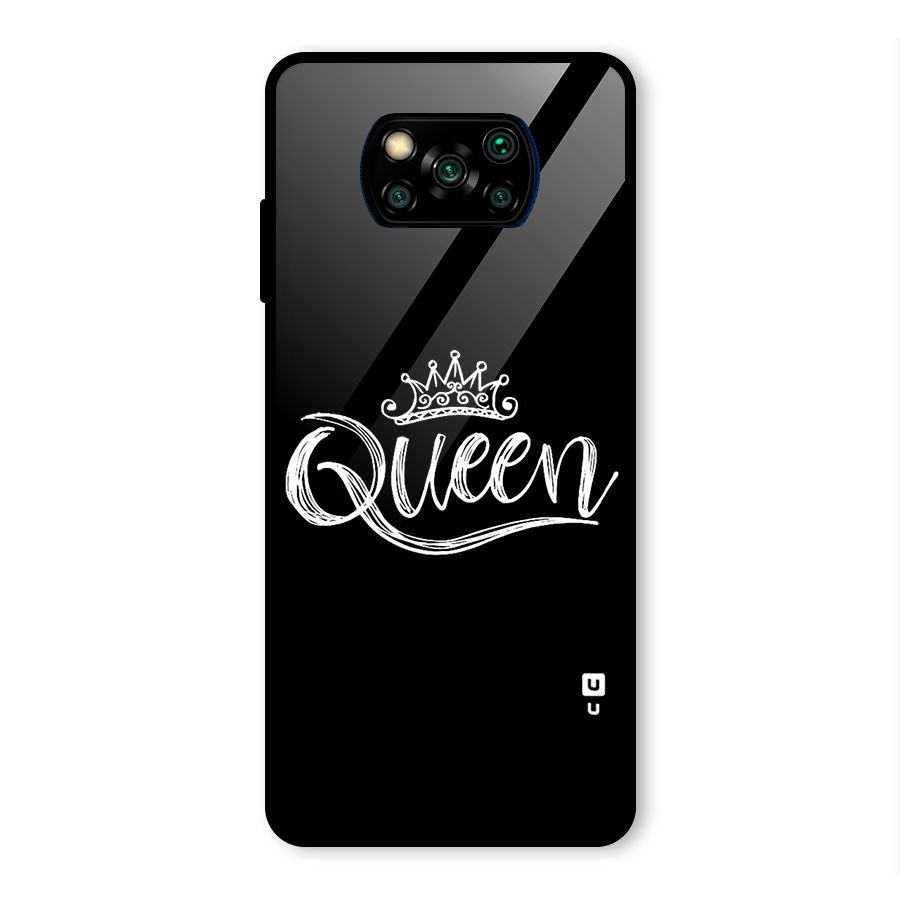 Queen Crown Glass Back Case for Poco X3 Pro