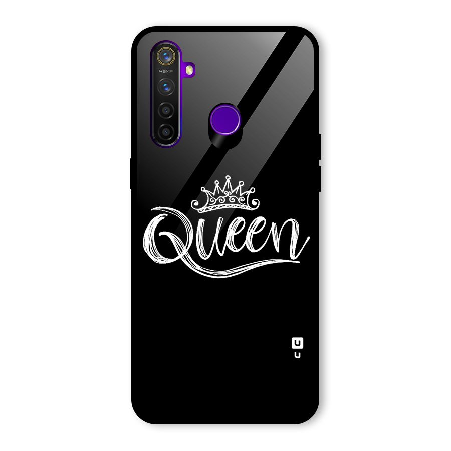 Queen Crown Glass Back Case for Realme 5 Pro