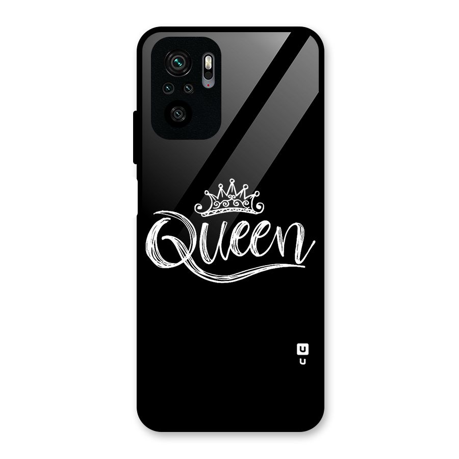 Queen Crown Glass Back Case for Redmi Note 10S