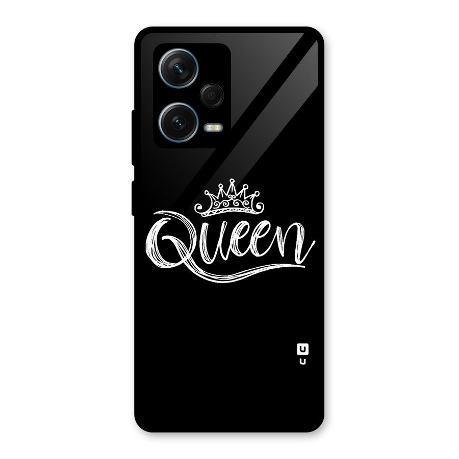 Queen Crown Glass Back Case for Redmi Note 12 Pro Plus 5G