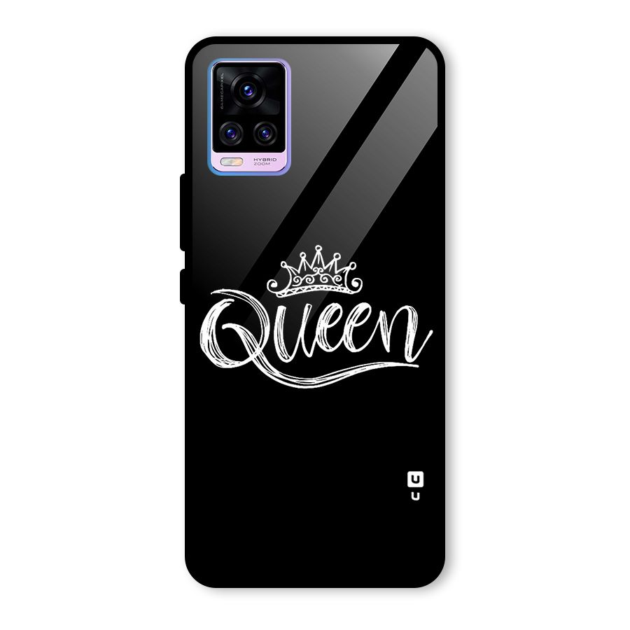 Queen Crown Glass Back Case for Vivo V20 Pro