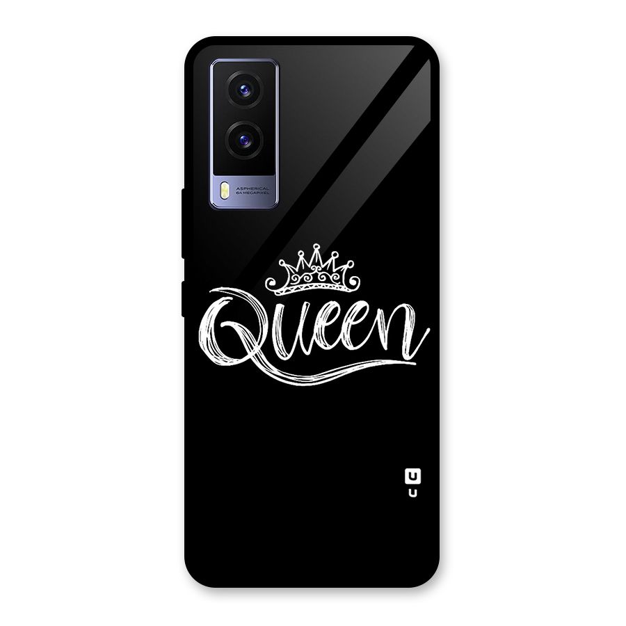 Queen Crown Glass Back Case for Vivo V21e 5G