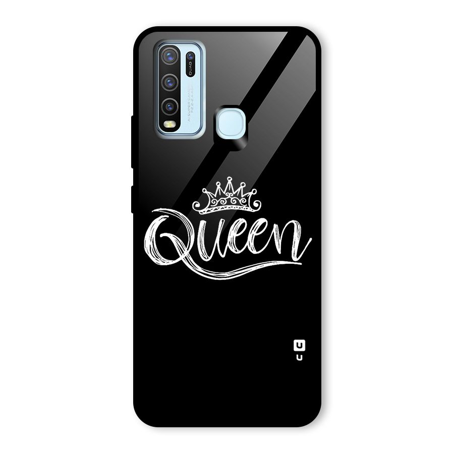 Queen Crown Glass Back Case for Vivo Y30