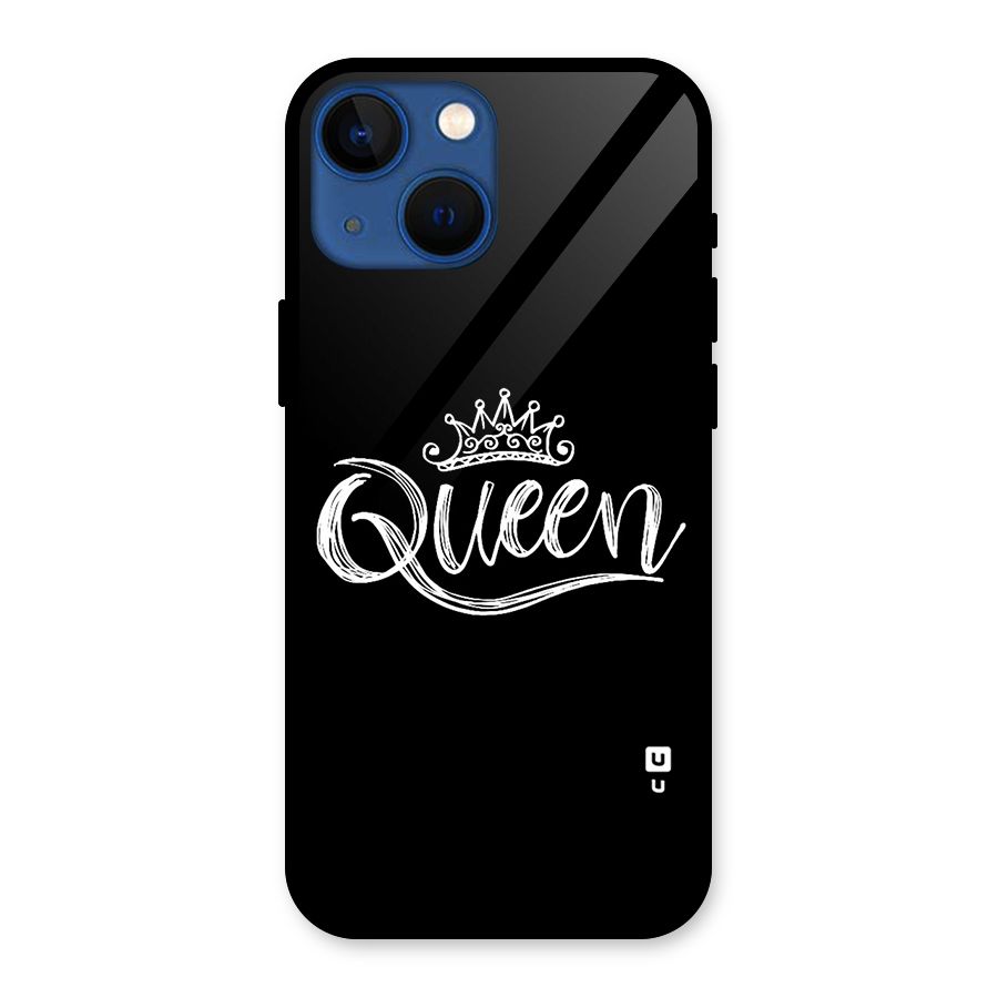 Queen Crown Glass Back Case for iPhone 13 Mini
