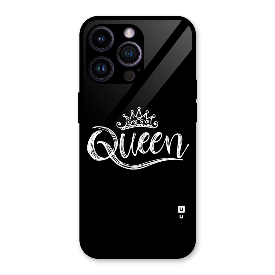 Queen Crown Glass Back Case for iPhone 14 Pro Max