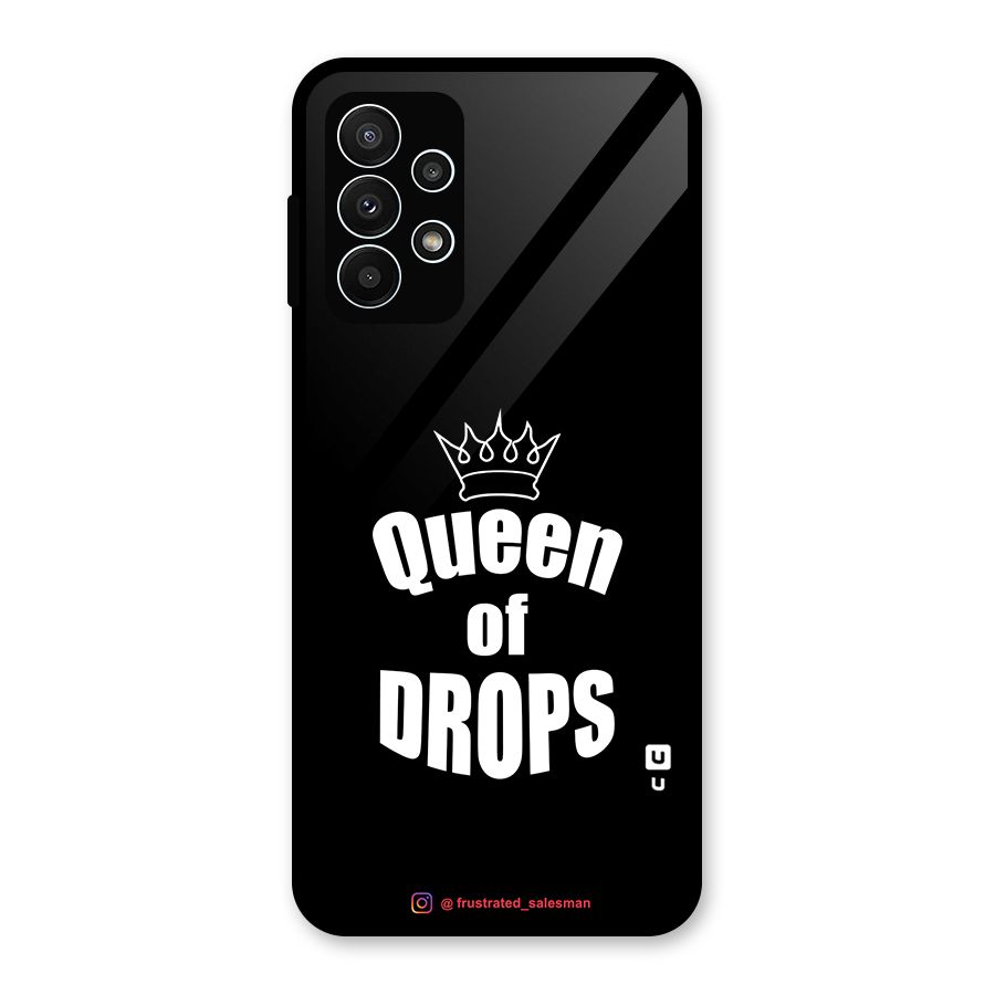 Queen of Drops Black Glass Back Case for Galaxy A23