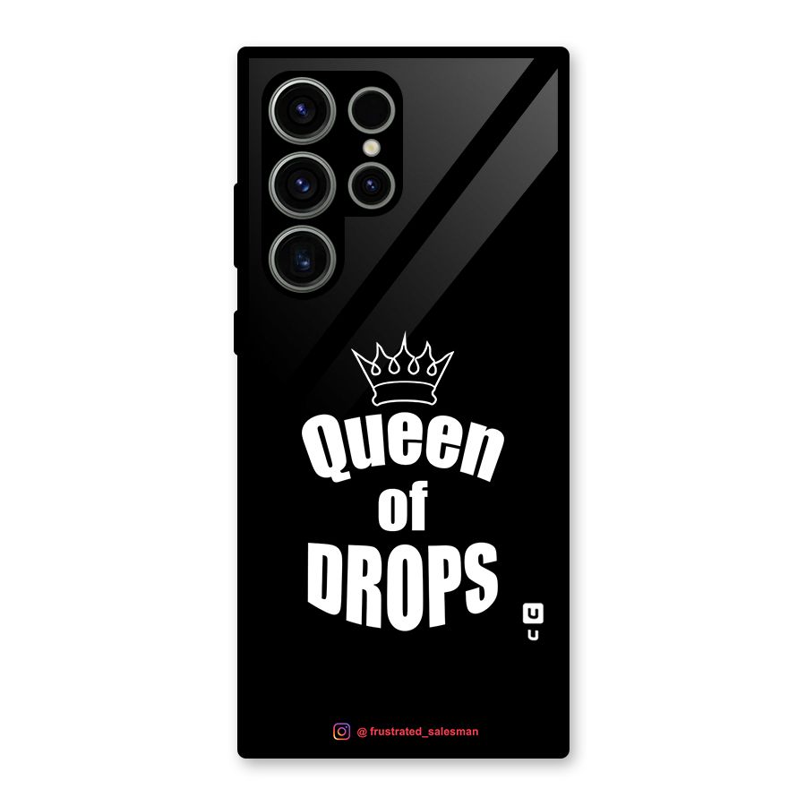Queen of Drops Black Glass Back Case for Galaxy S23 Ultra