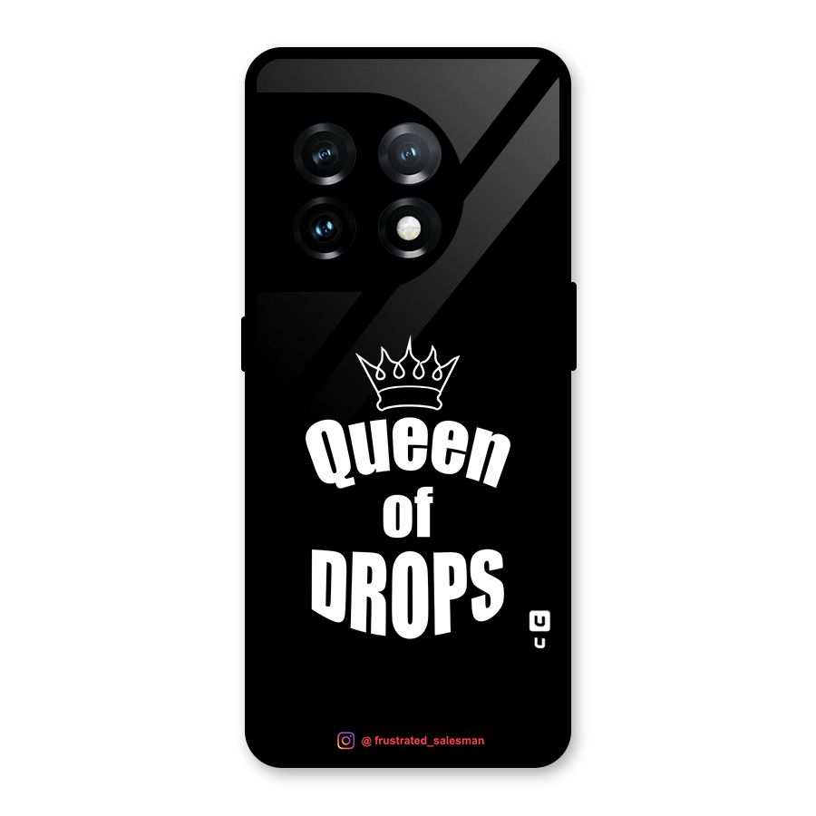 Queen of Drops Black Glass Back Case for OnePlus 11