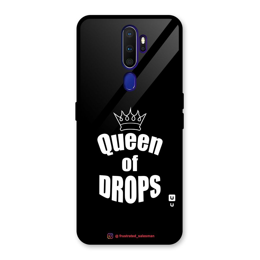 Queen of Drops Black Glass Back Case for Oppo A9 (2020)