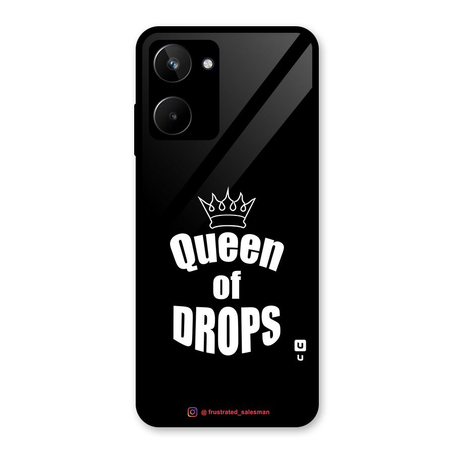Queen of Drops Black Glass Back Case for Realme 10
