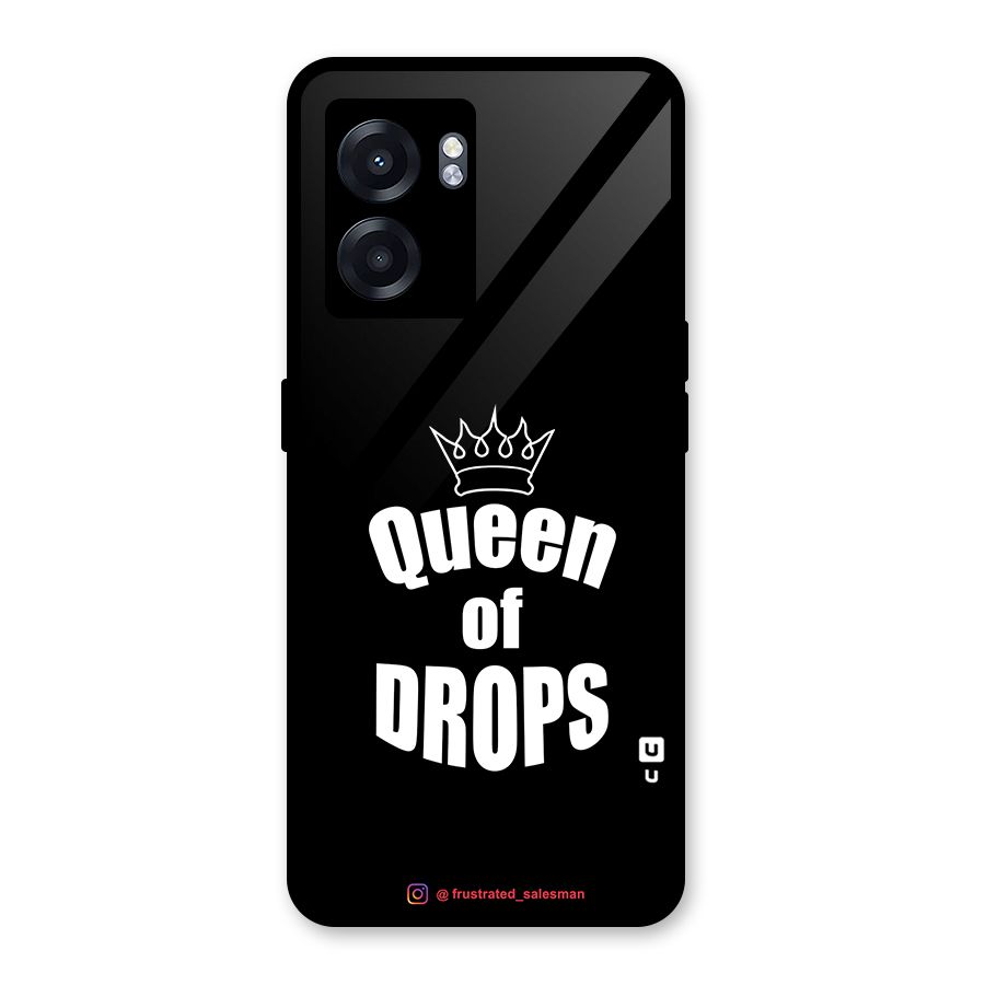 Queen of Drops Black Glass Back Case for Realme Narzo 50 5G