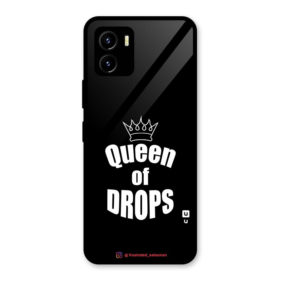 Queen of Drops Black Glass Back Case for Vivo Y15s