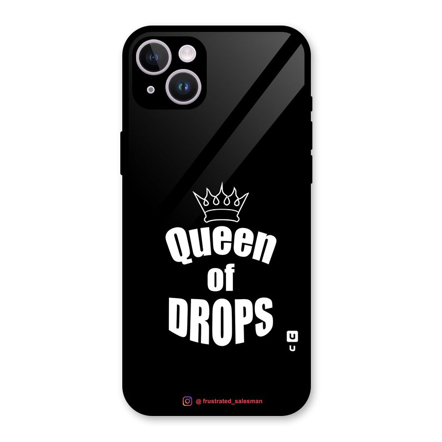 Queen of Drops Black Glass Back Case for iPhone 14 Plus