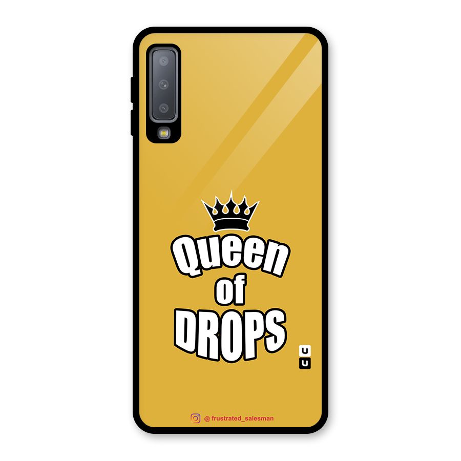 Queen of Drops Mustard Yellow Glass Back Case for Galaxy A7 (2018)
