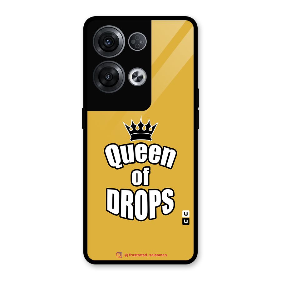 Queen of Drops Mustard Yellow Glass Back Case for Oppo Reno8 Pro 5G