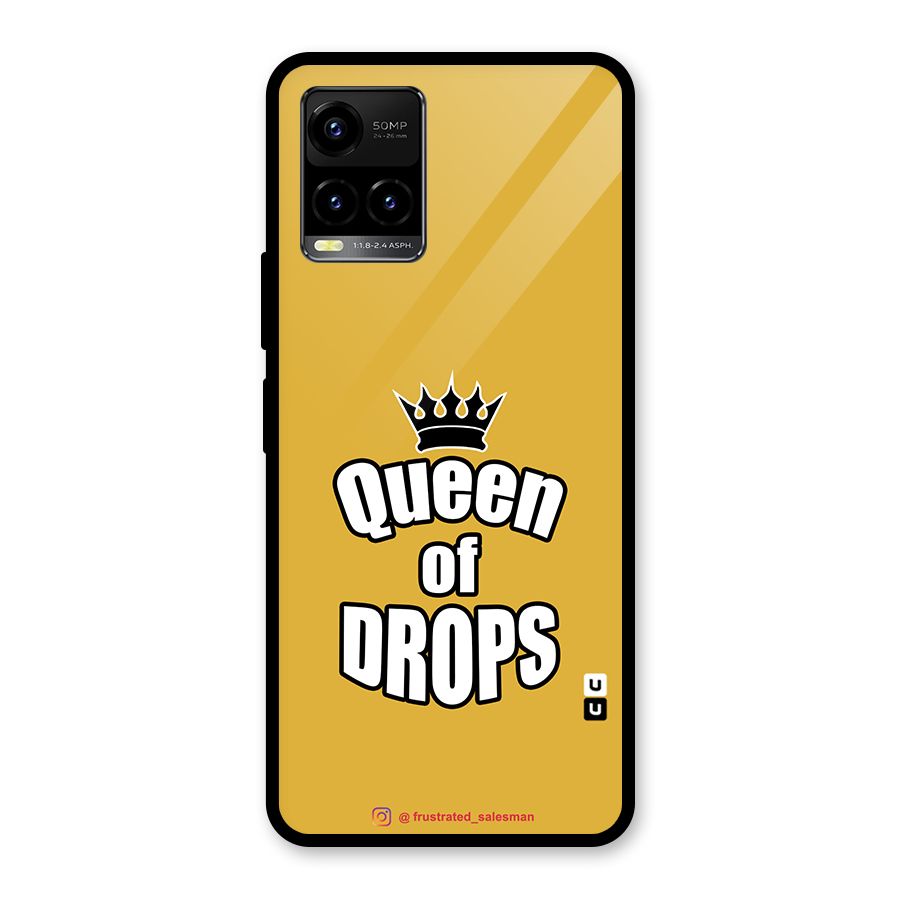 Queen of Drops Mustard Yellow Glass Back Case for Vivo Y21T