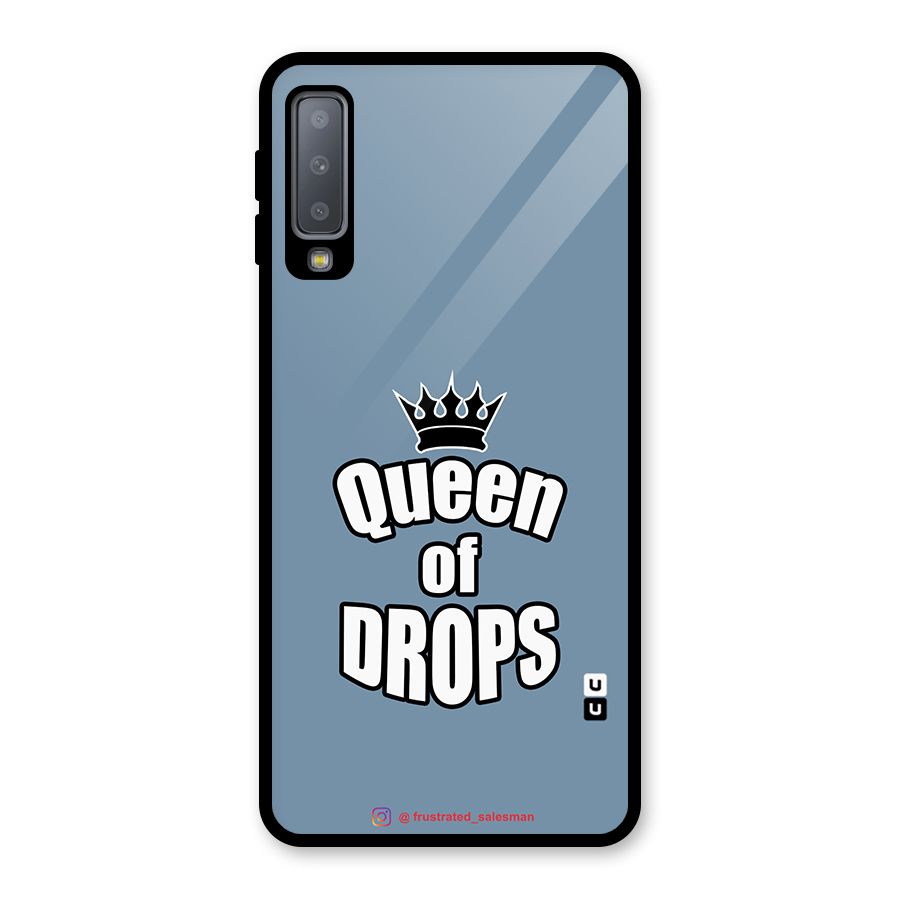 Queen of Drops SteelBlue Glass Back Case for Galaxy A7 (2018)