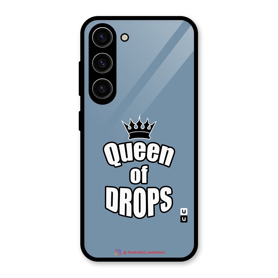 Queen of Drops SteelBlue Glass Back Case for Galaxy S23