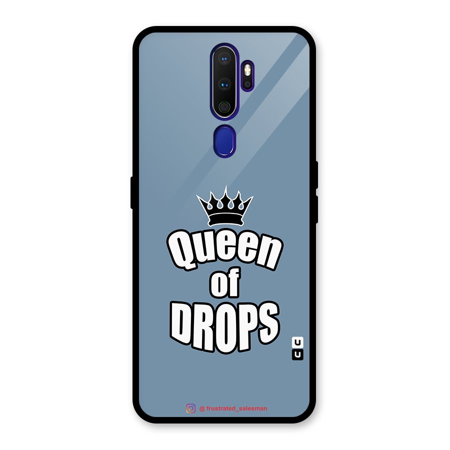 Queen of Drops SteelBlue Glass Back Case for Oppo A9 (2020)
