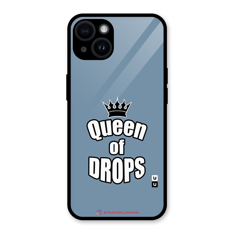Queen of Drops SteelBlue Glass Back Case for iPhone 14