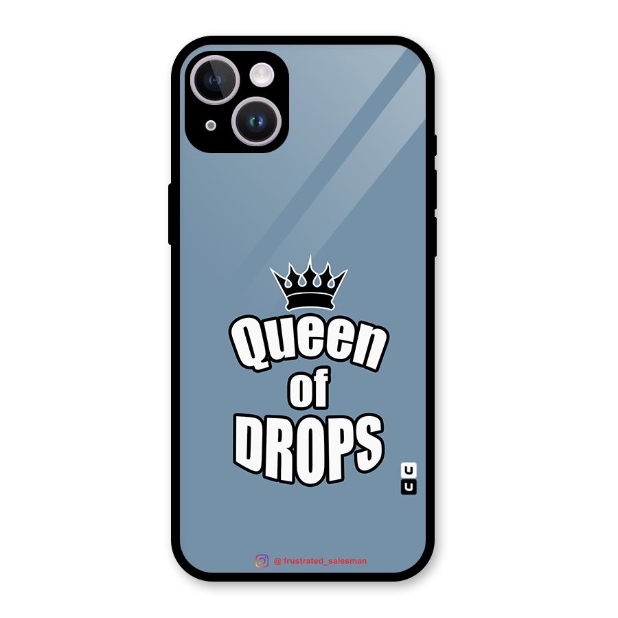 Queen of Drops SteelBlue Glass Back Case for iPhone 14 Plus