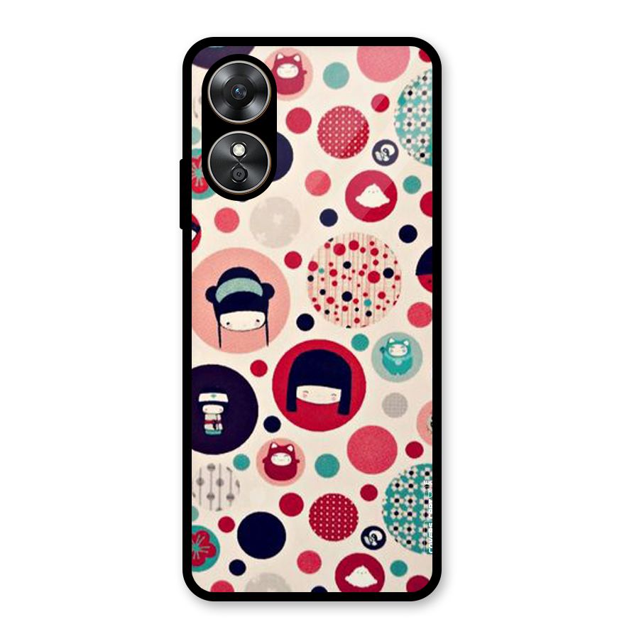Quirky Glass Back Case for Oppo A17