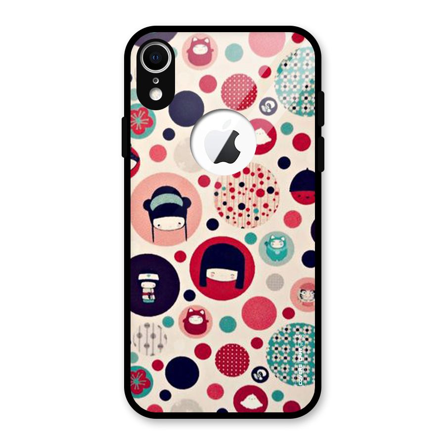 Quirky Glass Back Case for iPhone XR Logo Cut