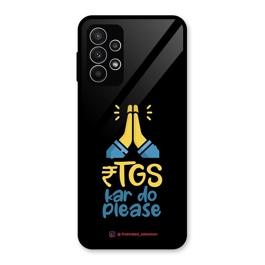 RTGS Kar Do Please Black Glass Back Case for Galaxy A23