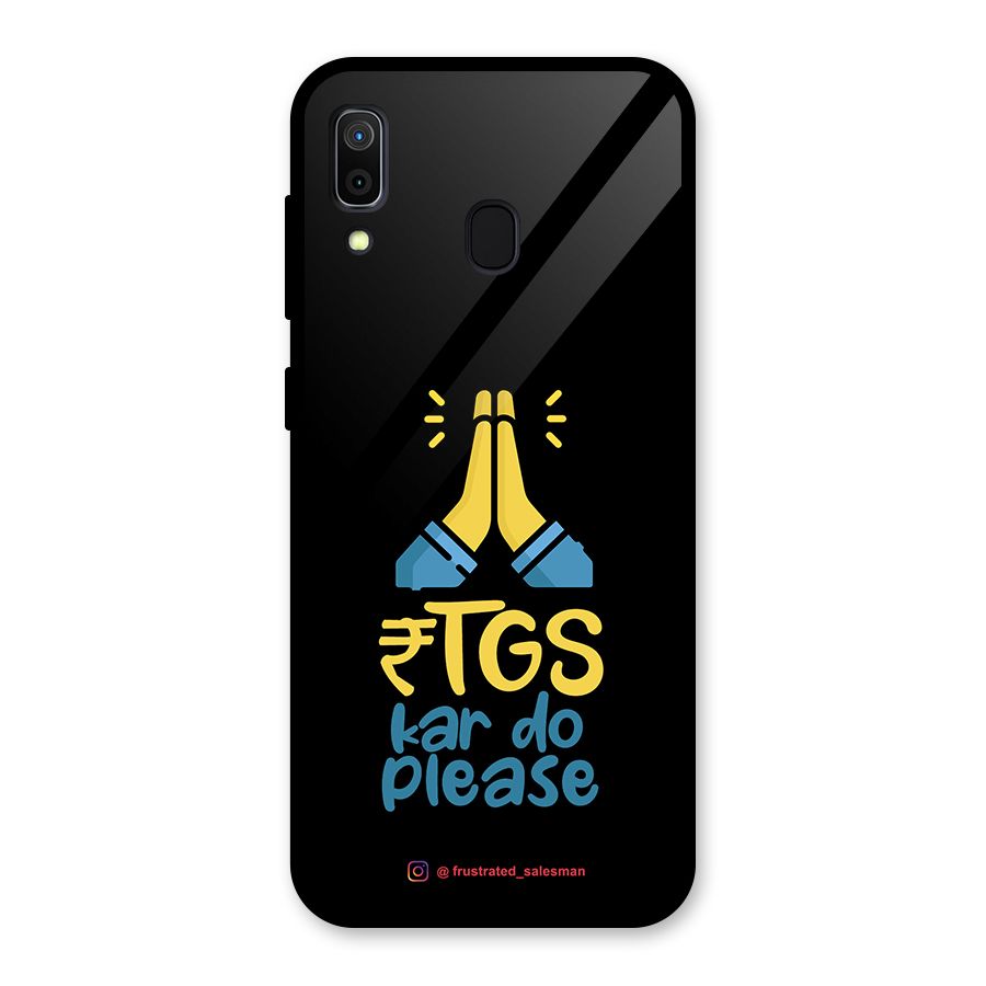 RTGS Kar Do Please Black Glass Back Case for Galaxy A30