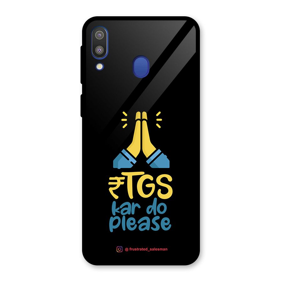 RTGS Kar Do Please Black Glass Back Case for Galaxy M20