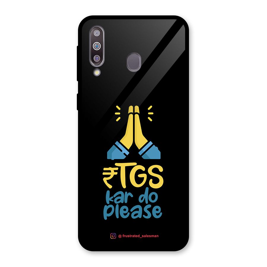 RTGS Kar Do Please Black Glass Back Case for Galaxy M30