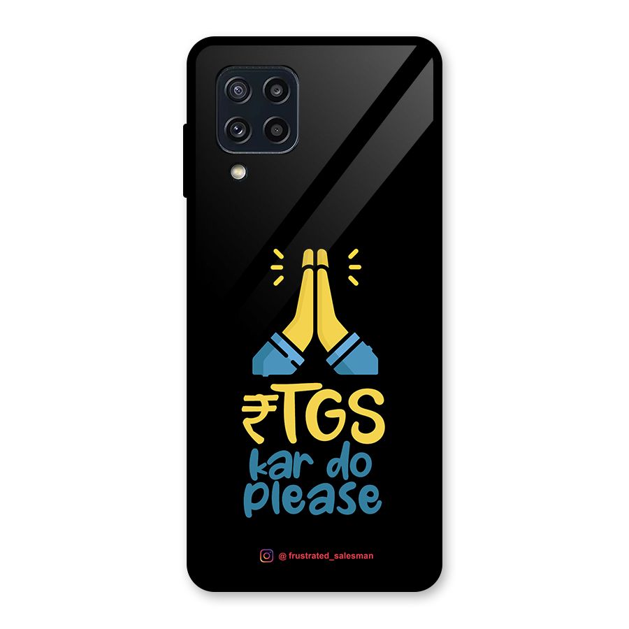 RTGS Kar Do Please Black Glass Back Case for Galaxy M32