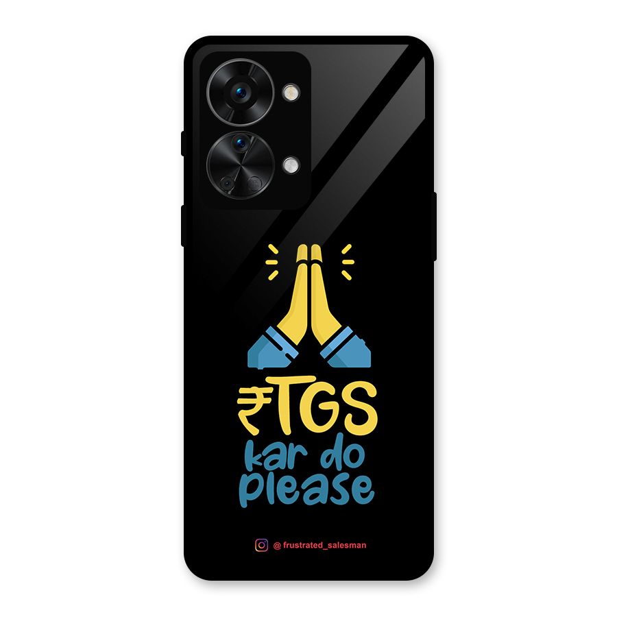 RTGS Kar Do Please Black Glass Back Case for OnePlus Nord 2T