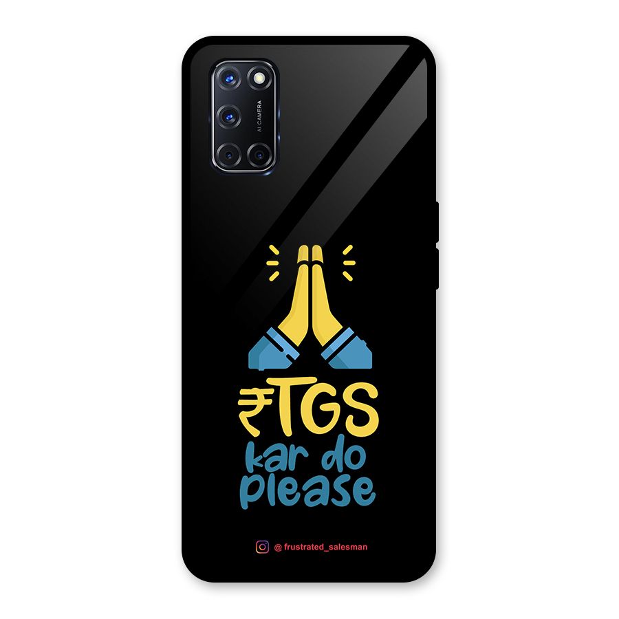 RTGS Kar Do Please Black Glass Back Case for Oppo A52