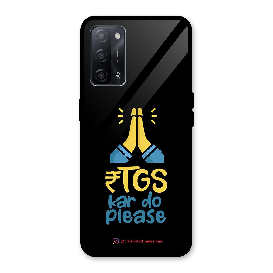 RTGS Kar Do Please Black Glass Back Case for Oppo A53s 5G
