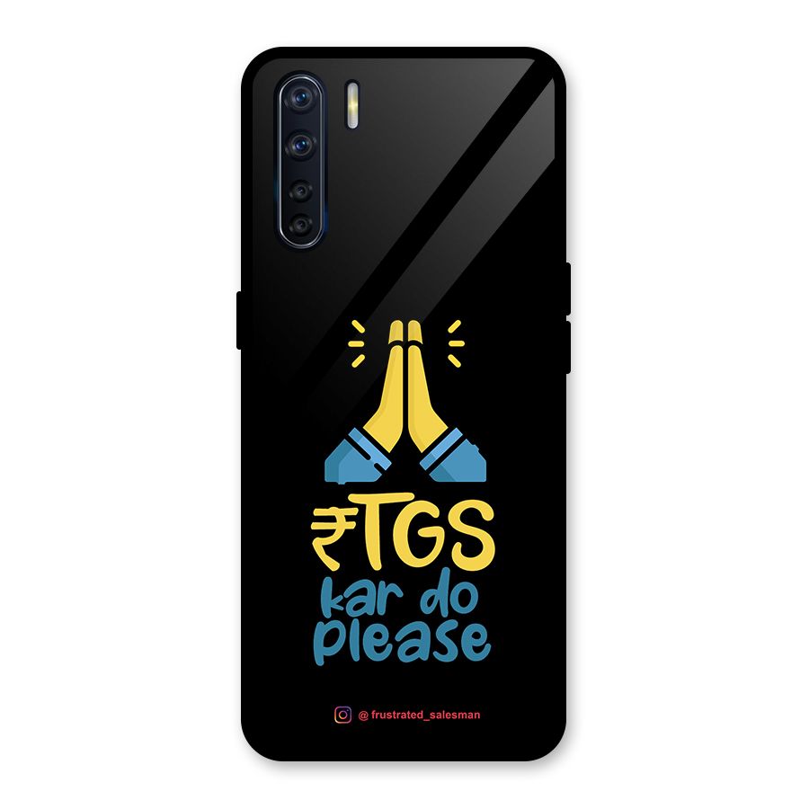 RTGS Kar Do Please Black Glass Back Case for Oppo F15