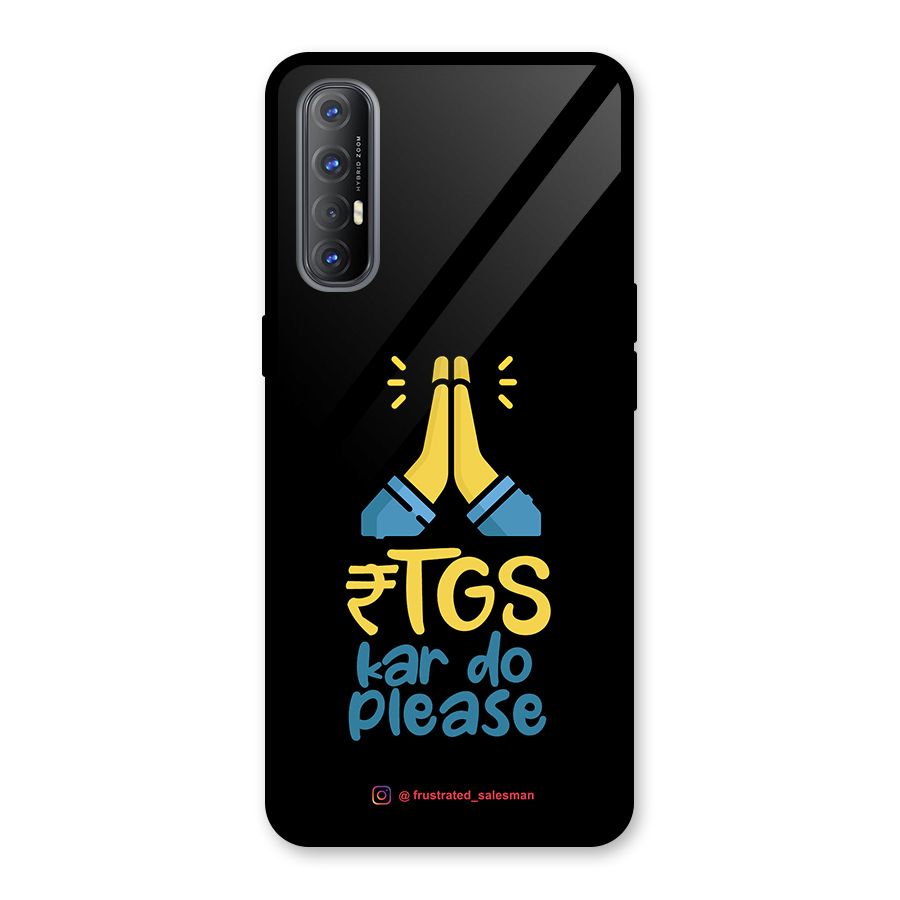 RTGS Kar Do Please Black Glass Back Case for Oppo Reno3 Pro