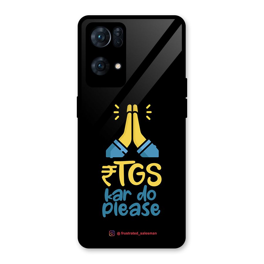 RTGS Kar Do Please Black Glass Back Case for Oppo Reno7 Pro 5G