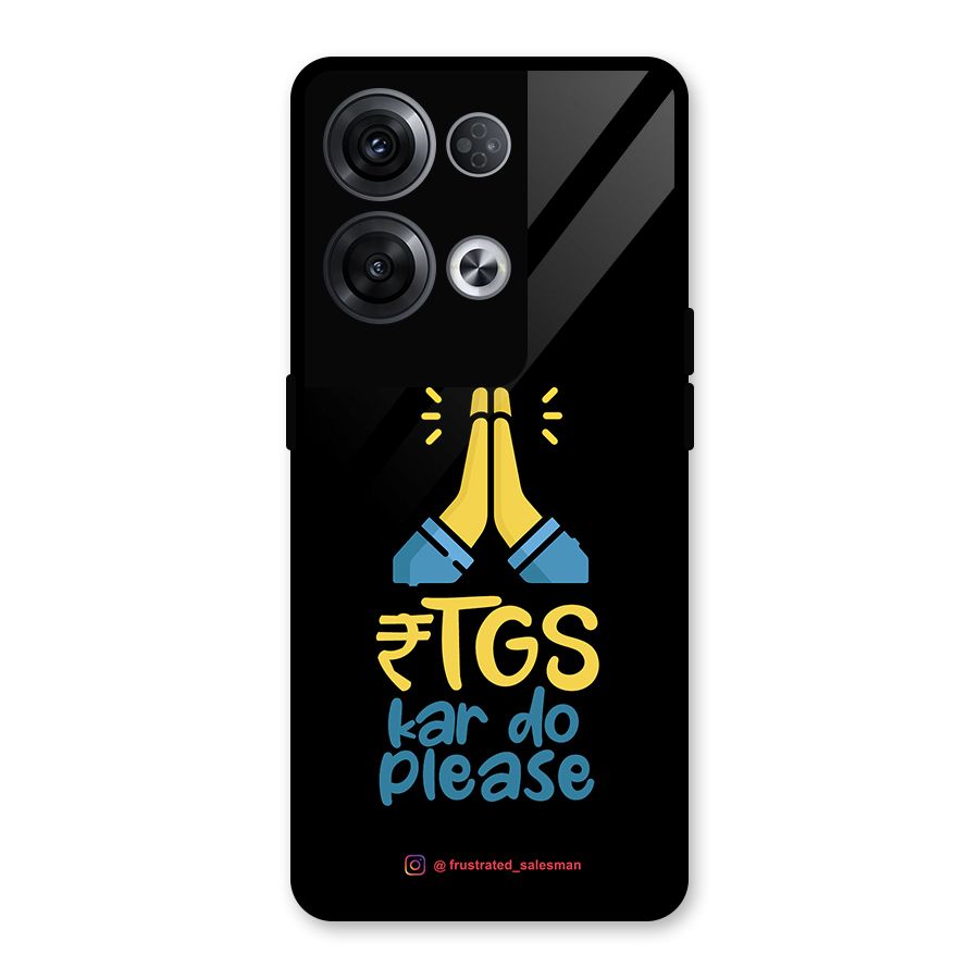 RTGS Kar Do Please Black Glass Back Case for Oppo Reno8 Pro 5G