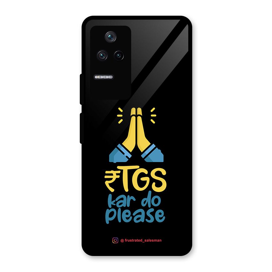 RTGS Kar Do Please Black Glass Back Case for Poco F4 5G