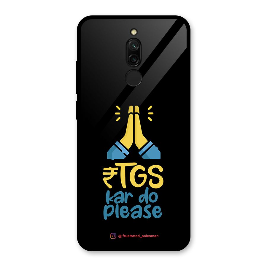 RTGS Kar Do Please Black Glass Back Case for Redmi 8