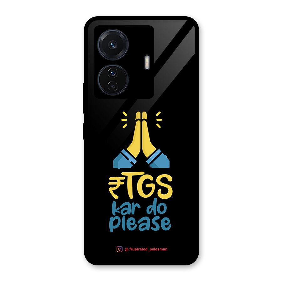 RTGS Kar Do Please Black Glass Back Case for Vivo T1 Pro
